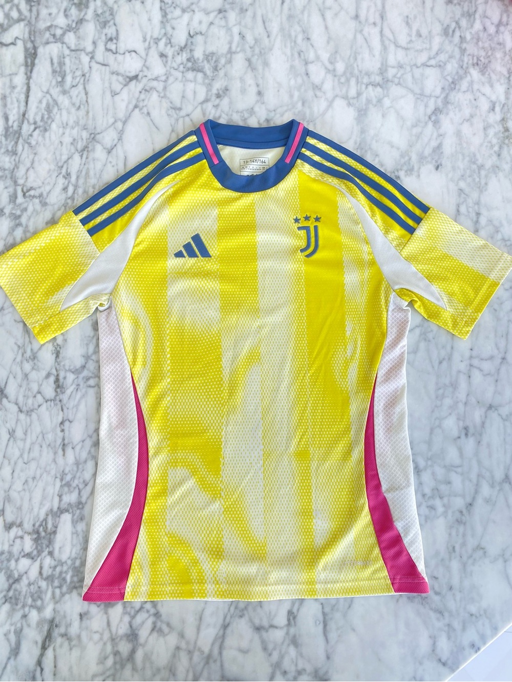 adidas Yellow, Blue & Pink Kids Soccer Jersey